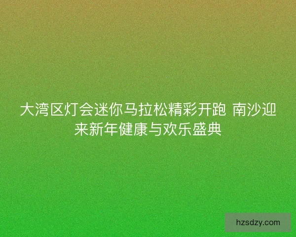 大湾区灯会迷你马拉松精彩开跑 南沙迎来新年健康与欢乐盛典 大湾区灯会迷你马拉松精彩开跑 南沙迎来新年健康与欢乐盛典